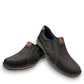 Josef Seibel New Anvers 01 black  kombi cowhide leather slip-on shoe with brown accent and cushioned PU sole