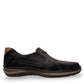 Josef Seibel New Anvers 01 black  kombi cowhide leather slip-on shoe with brown accent and cushioned PU sole