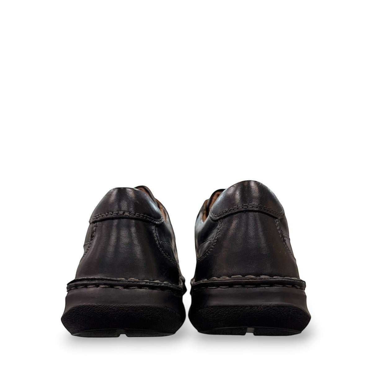 Josef Seibel New Anvers 02 black cowhide leather shoe with hook-and-loop closure and decorative stitching