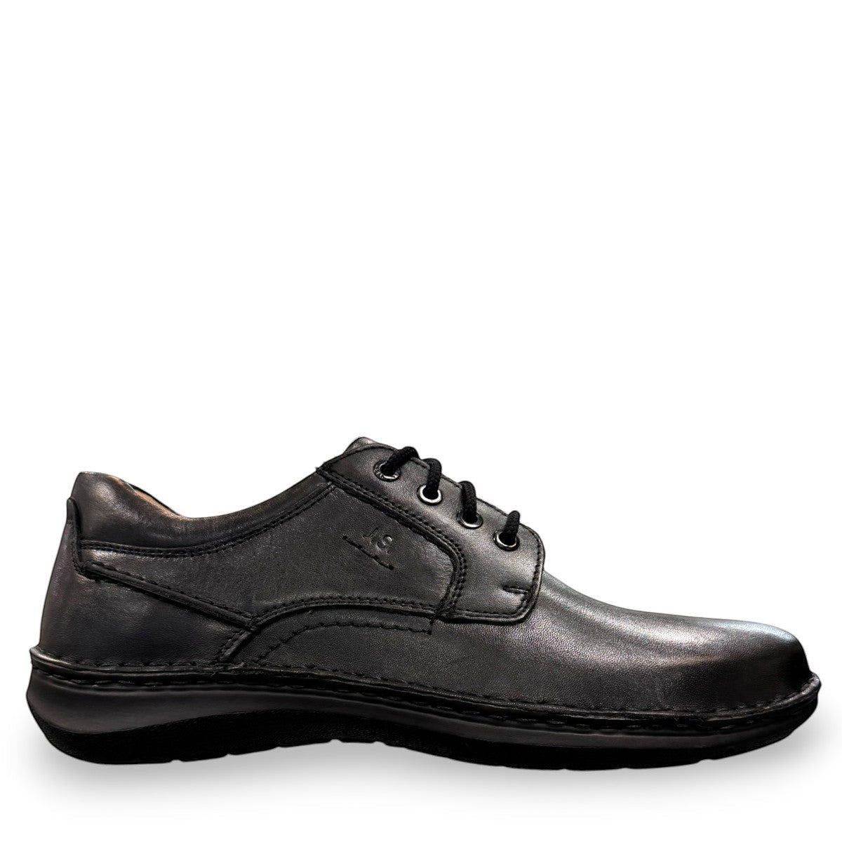 Josef Seibel New Anvers 06 black cowhide leather lace-up shoe with a durable PU sole