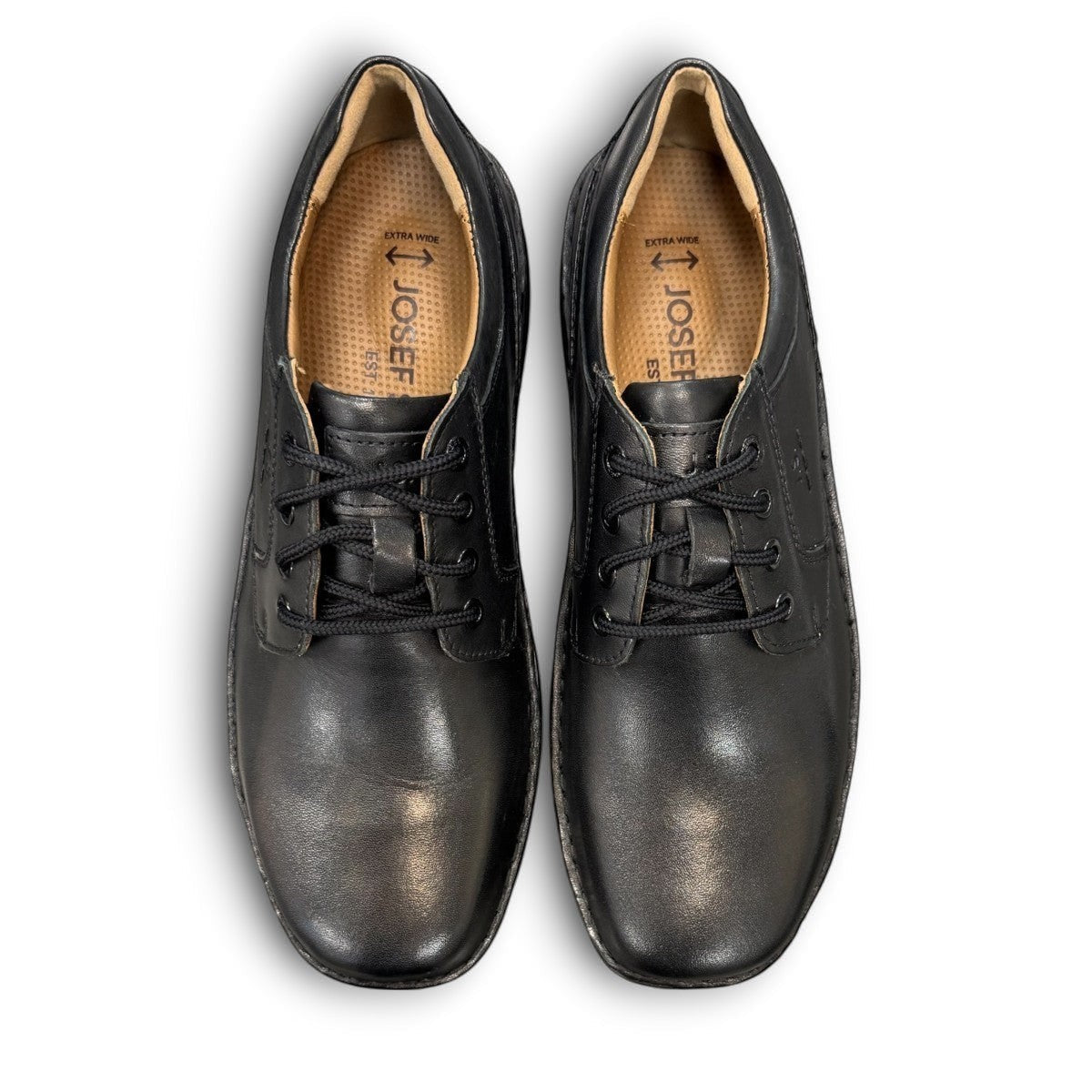 Josef Seibel New Anvers 06 black cowhide leather lace-up shoe with a durable PU sole