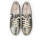 Josef Seibel Caren 01 platinum metallic leather lace-up sneaker with perforated side detail. photo of the top.