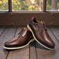 Josef Seibel Stuart 03 brown leather lace-up shoe with a contrasting red heel cap and light TR-Light sole