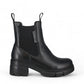 Josef Seibel Teresa 01 black leather Chelsea boot with a chunky rubber platform sole and side pull tabs.
photo of the right side.