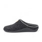 Josef Seibel Vinny anthracite felt slip-on slippers with a cozy textile lining and JS logo detail.
photo of the left side.
