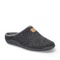 Josef Seibel Vinny anthracite felt slip-on slippers with a cozy textile lining and JS logo detail.
photo of the front.