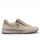 Josef Seibel Claire 03 white leather sneakers with side zip and lace-up closure on a rubber sole. photo of the right side.