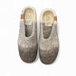 Kathmandu grey wool mule slippers with a comfortable EnergySole rubber base and slip-on design.