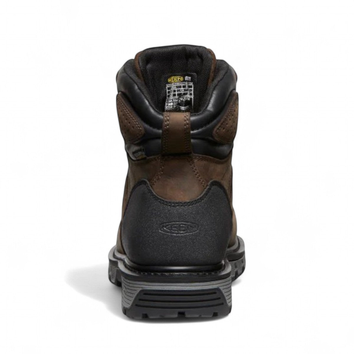 KEEN CSA CAMDEN 6" WP dark earth/black leather work boot with KEEN.DRY waterproof membrane and carbon toe.