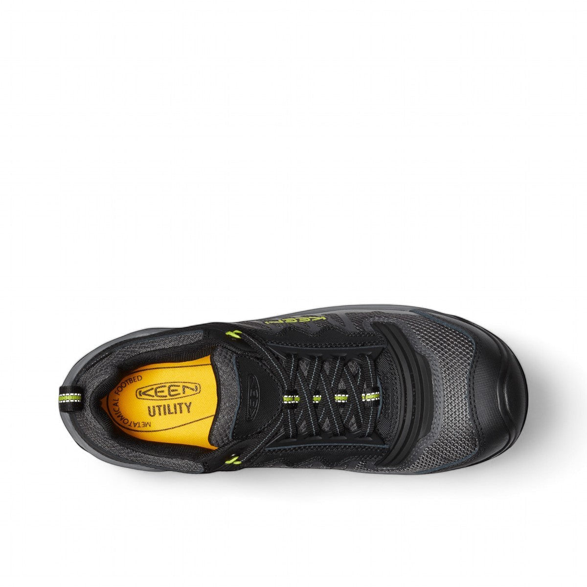 KEEN CSA RENO KBF Waterproof work shoe in steel grey and evening primrose with KEEN.DRY and carbon toe.