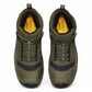 KEEN CSA Reno Mid kbf waterproof work boot in olive green with carbon toe and durable mesh upper.