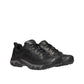 KEEN MEN'S TARGHEE III OXFORD - BLACK premium leather waterproof hiking shoes with grey soles and toe bumper.