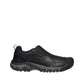 KEEN MEN'S TARGHEE III SLIP-ON - BLACK/MAGNET. Black leather slip-on hiking shoe with grey sole and KEEN logo.