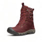 KEEN Greta waterproof winter boot in Andorra and baked clay with a quilted collar and leather upper.