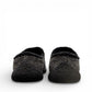 KEEN Women's Howser III slide in black and alloy herringbone pattern with bungee cinch and toe bumper
