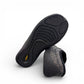 KEEN Women's Howser III slide in black and alloy herringbone pattern with bungee cinch and toe bumper