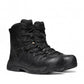 KEEN MEN CSA OSHAWA+ 8" black waterproof leather work boot with side zip, carbon toe, and KEEN.POLAR TRACTION for ice.