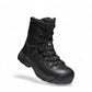 KEEN MEN CSA OSHAWA+ 8" black waterproof leather work boot with side zip, carbon toe, and KEEN.POLAR TRACTION for ice.