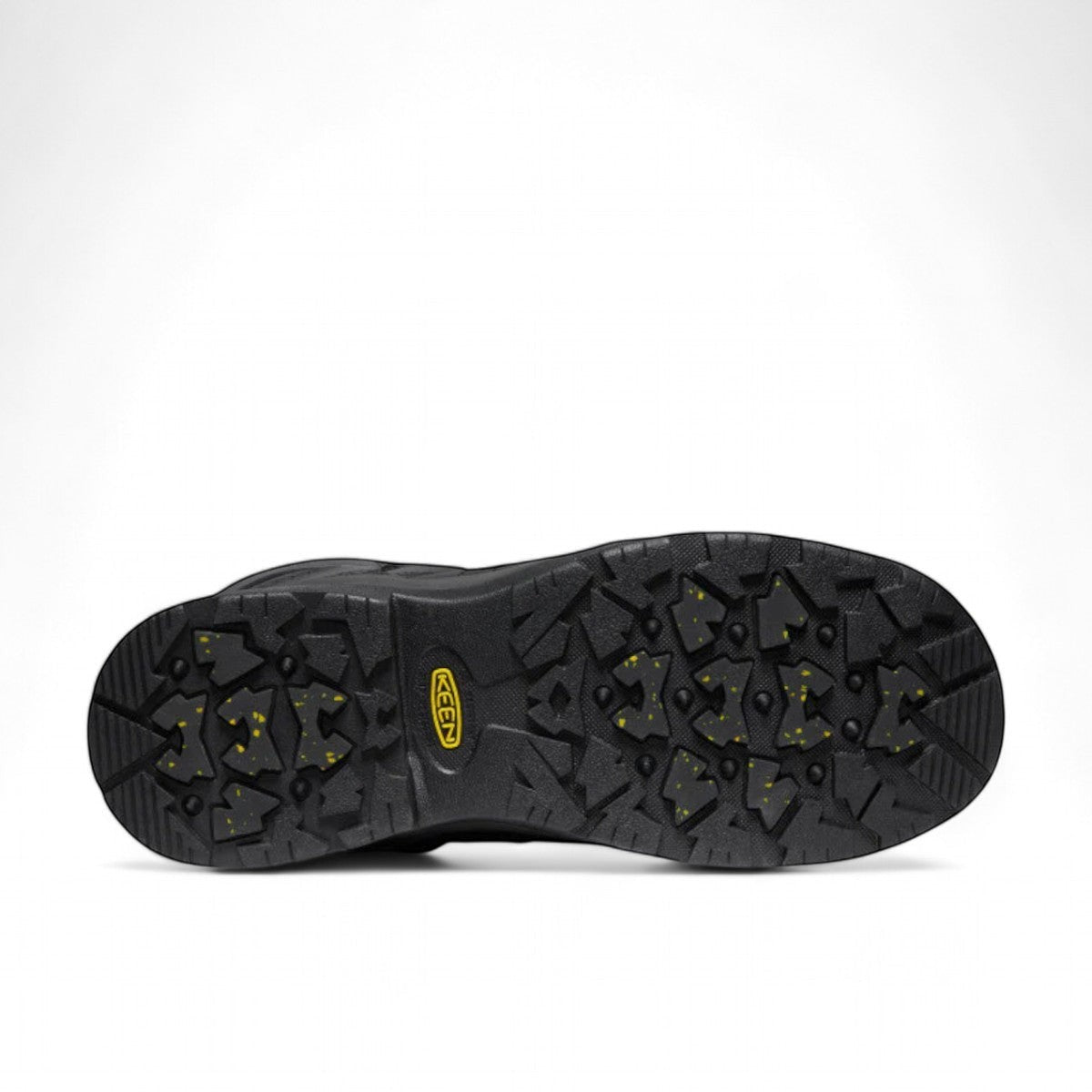 KEEN MEN CSA OSHAWA+ 8" black waterproof leather work boot with side zip, carbon toe, and KEEN.POLAR TRACTION for ice.