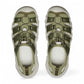 KEEN MEN'S HYPERPORT H2 water sandals in martini olive and plaza taupe, featuring bungee cinch and toe bumper.