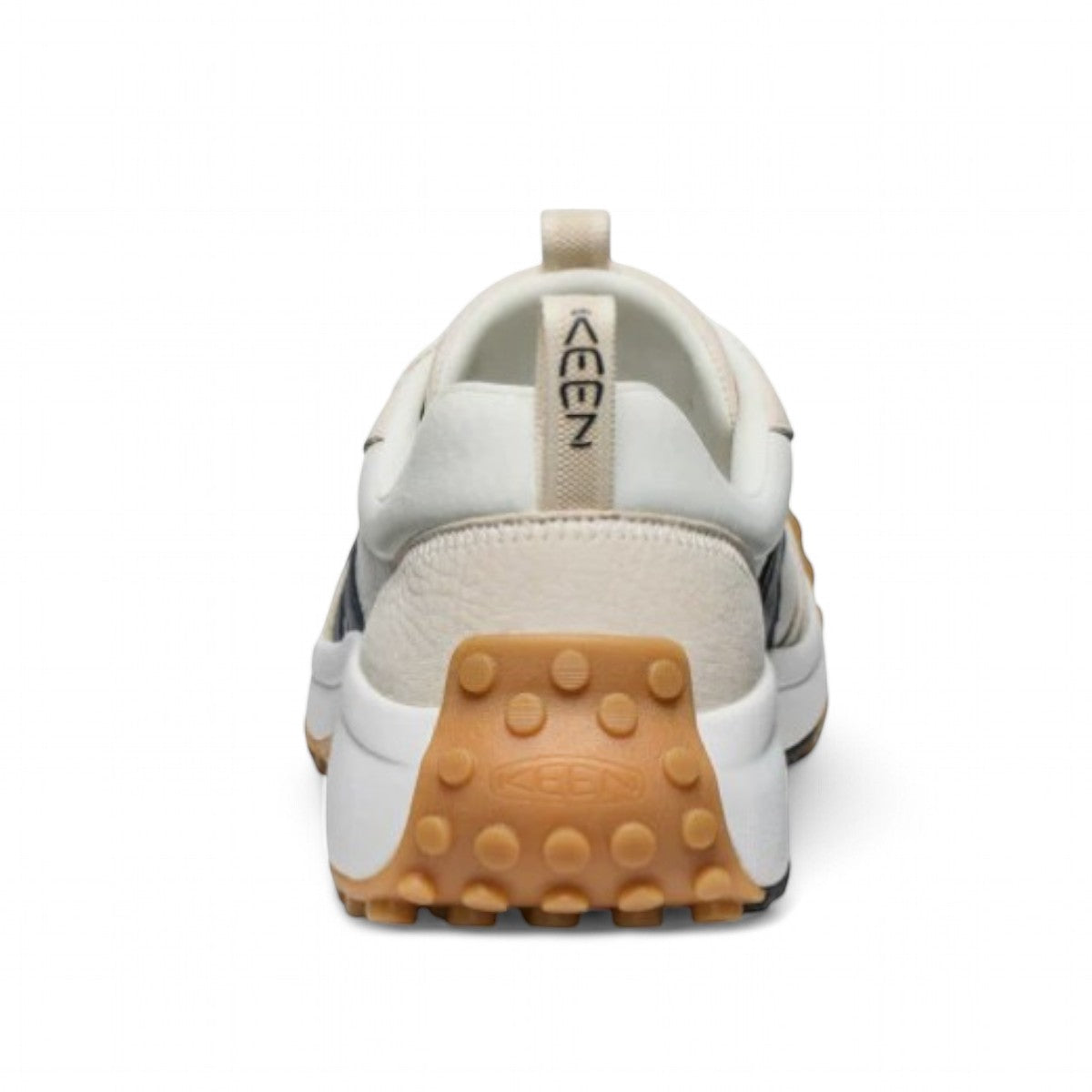 Sina Footwear KEEN KS86 men's leather sneaker in birch and star white with a rugged gum rubber trail outsole.