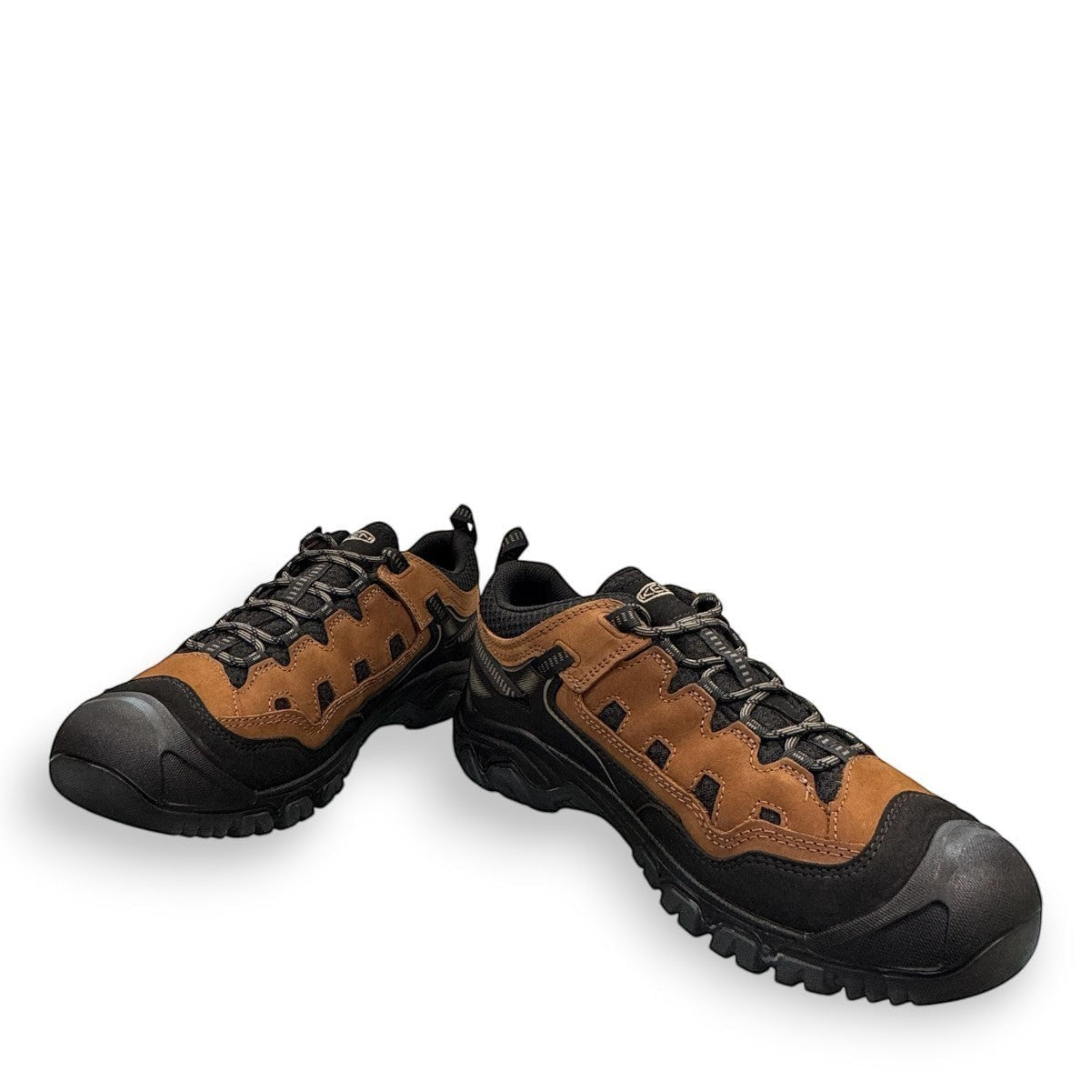 KEEN MEN'S TARGHEE IV VENT hiking shoes in bison and golden yellow nubuck leather with black accents and sole.