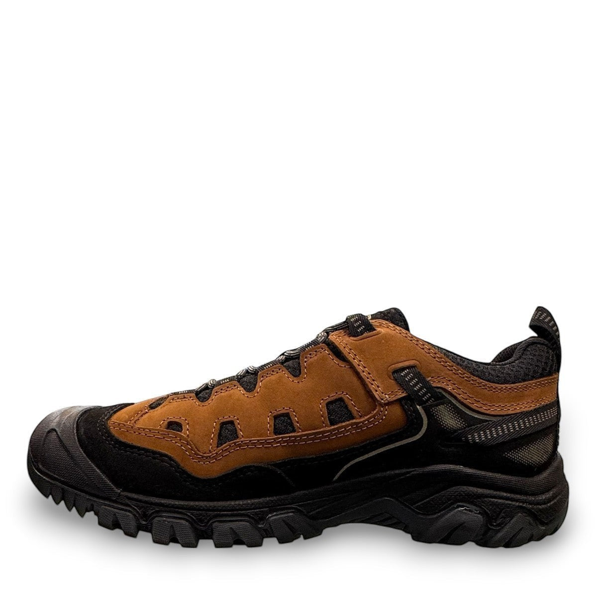 KEEN MEN'S TARGHEE IV VENT hiking shoes in bison and golden yellow nubuck leather with black accents and sole.