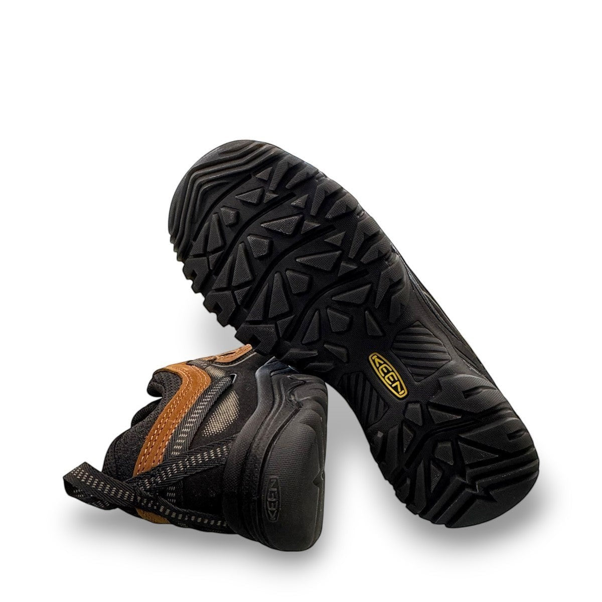 KEEN MEN'S TARGHEE IV VENT hiking shoes in bison and golden yellow nubuck leather with black accents and sole.