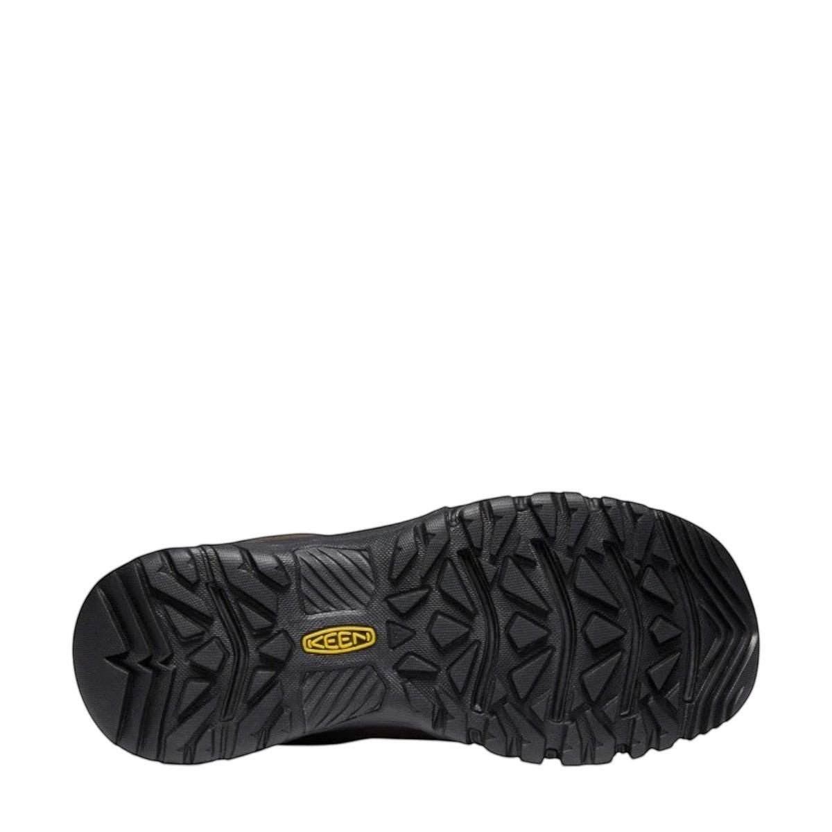 KEEN Targhee III Oxford in dark earth/ mulch brown leather with a rugged rubber toe bumper and traction sole.