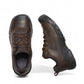 KEEN Targhee III Oxford in dark earth/ mulch brown leather with a rugged rubber toe bumper and traction sole.