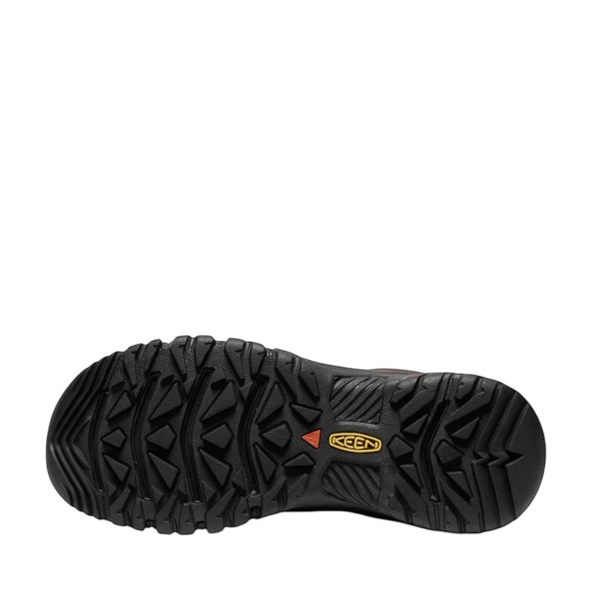 KEEN Targhee III slip-on shoe in dark earth/mulch brown oiled leather with a durable black rubber all-terrain outsole.