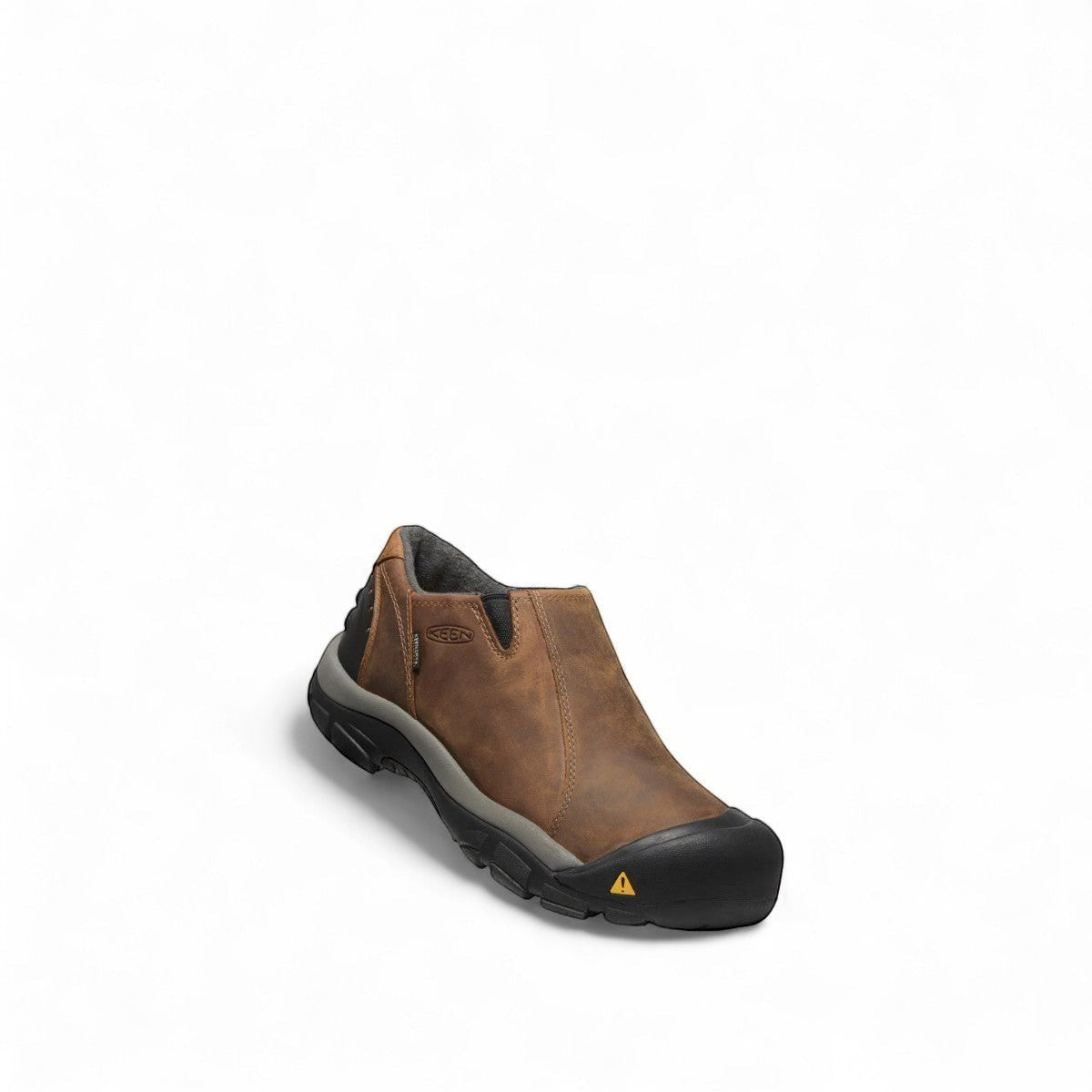 KEEN MEN'S BRIXEN WATERPROOF LOW - Slate Black/Madder Brown slip-on shoe sole with deep lugs for traction.
