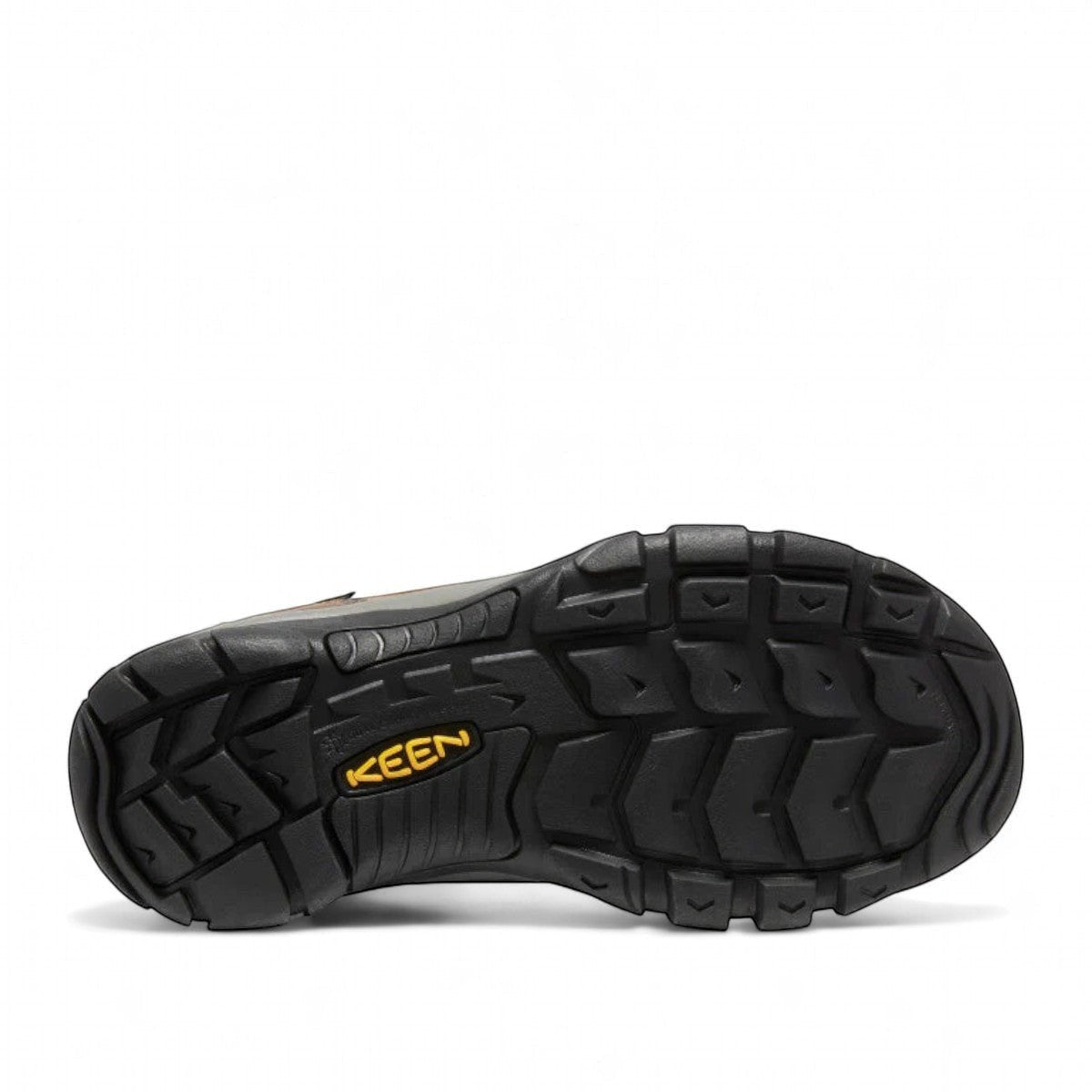 KEEN MEN'S BRIXEN WATERPROOF LOW - Slate Black/Madder Brown slip-on shoe sole with deep lugs for traction.