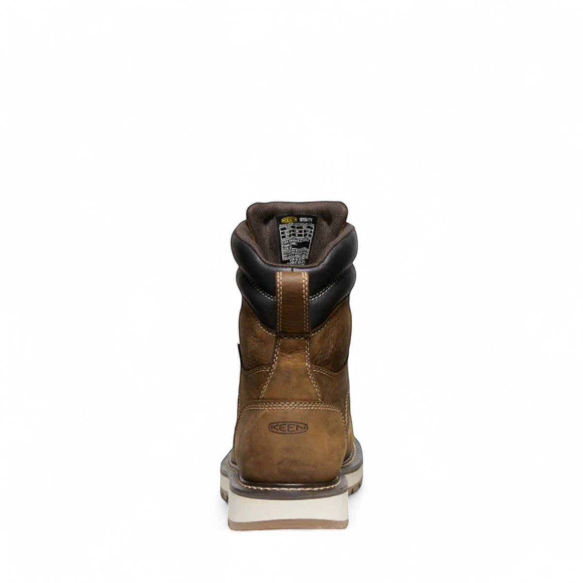 KEEN MEN CSA CINCINNATI 8" waterproof 90 degree heel boot brown leather work boot with carbon fiber toe and Belgian sandshell.