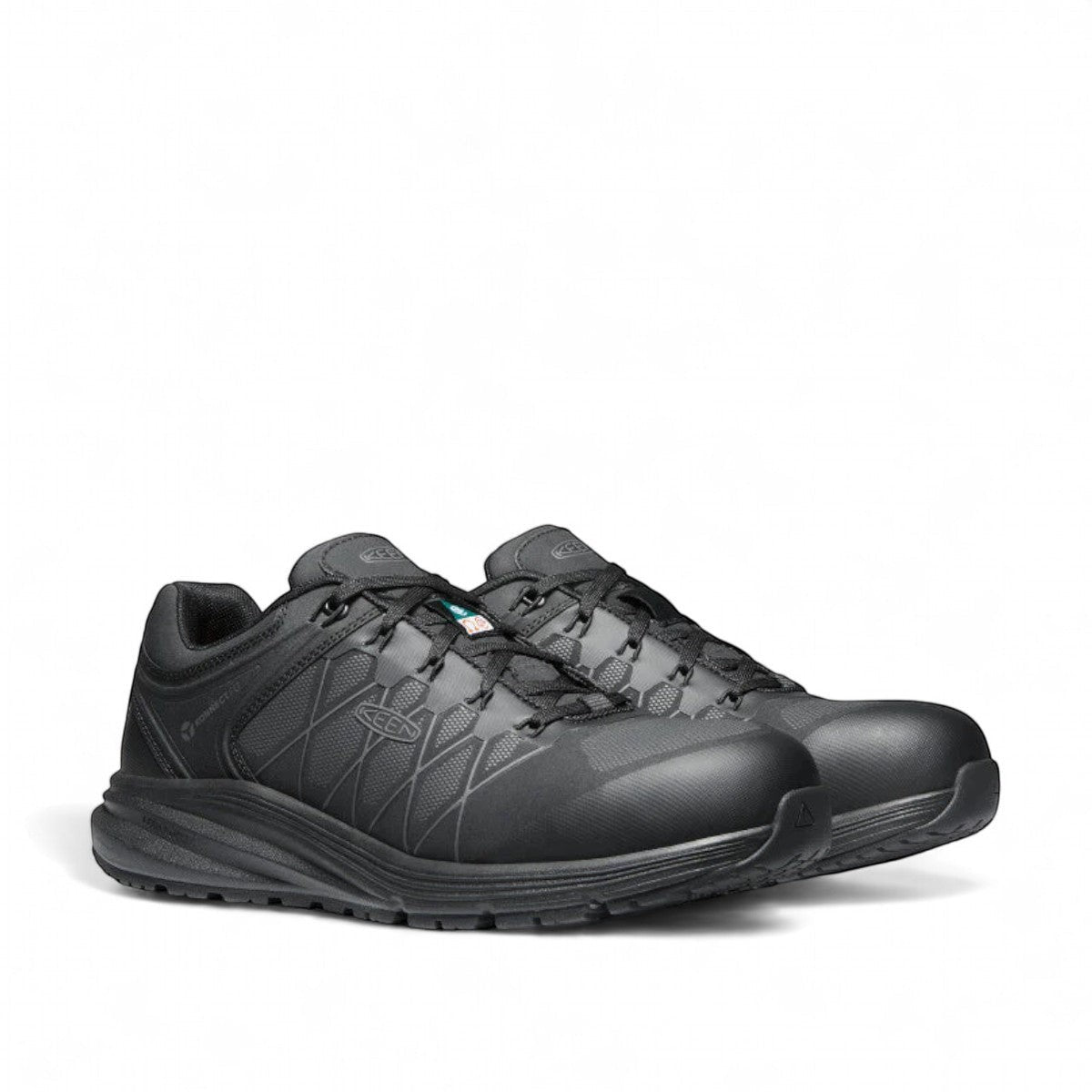 KEEN MEN'S CSA-VISTA ENERGY XT black carbon fiber toe work sneaker with abrasion-resistant synthetic upper  midsole for all-day support.