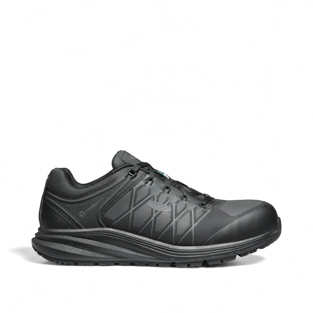 KEEN MEN'S CSA-VISTA ENERGY XT black carbon fiber toe work sneaker with abrasion-resistant synthetic upper  midsole for all-day support.