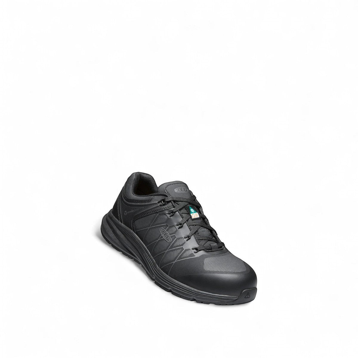 KEEN MEN'S CSA-VISTA ENERGY XT black carbon fiber toe work sneaker with abrasion-resistant synthetic upper midsole for all-day support.