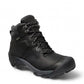 KEEN Targhee II waterproof winter boot in black leather with a protective toe bumper and high-traction sole