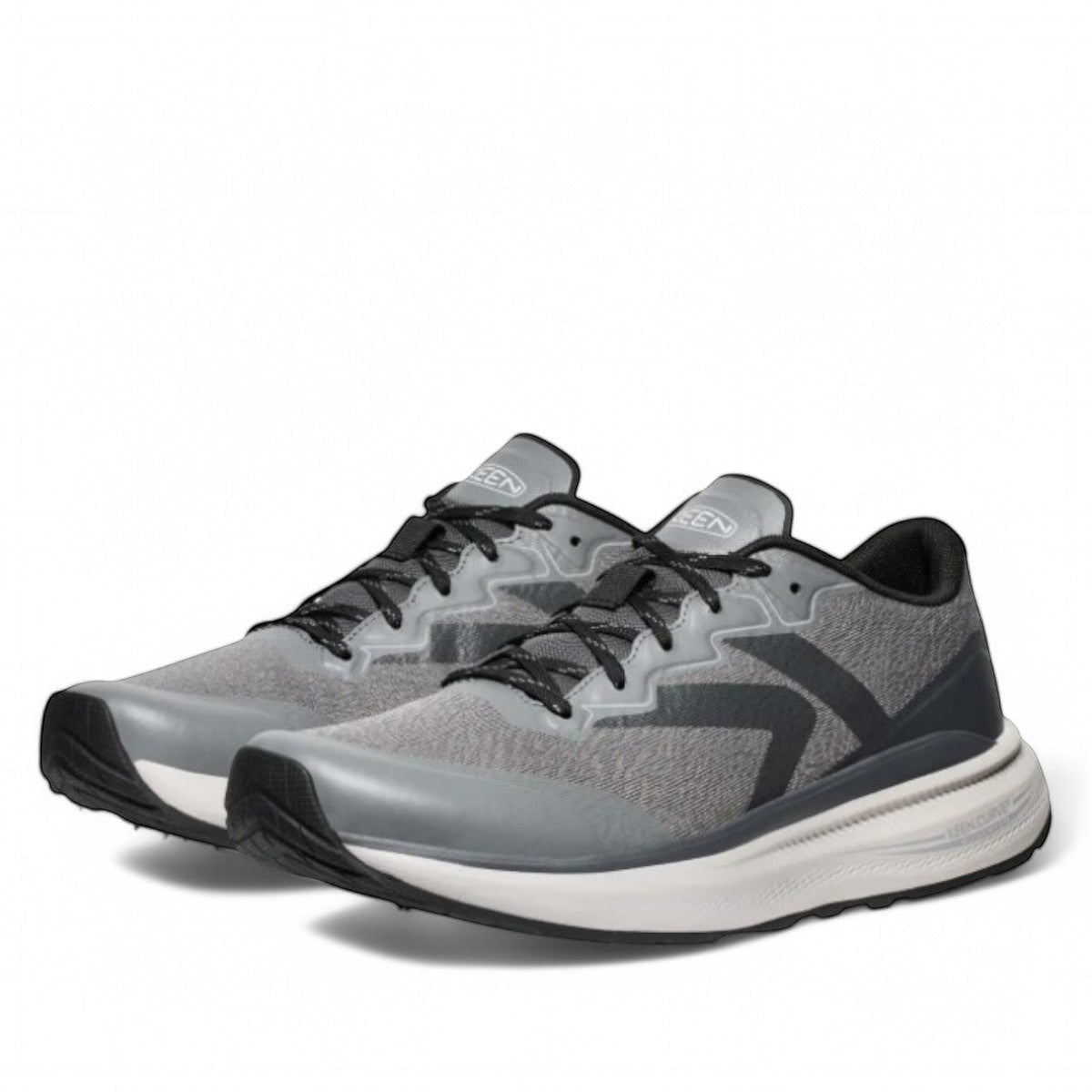 KEEN WK500 men's athletic shoe in steel grey and magnet with performance mesh and curved sole