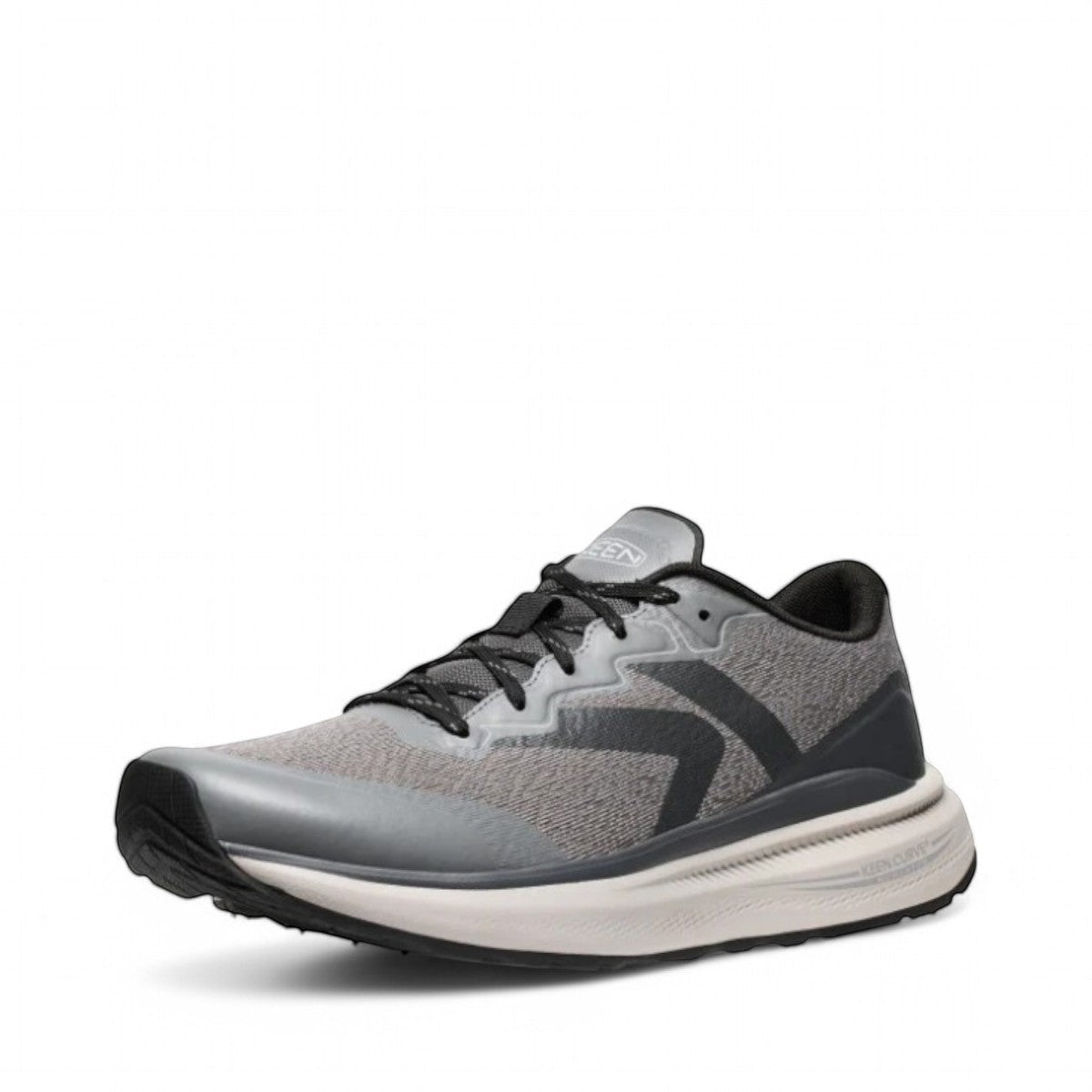 KEEN WK500 men's athletic shoe in steel grey and magnet with performance mesh and curved sole