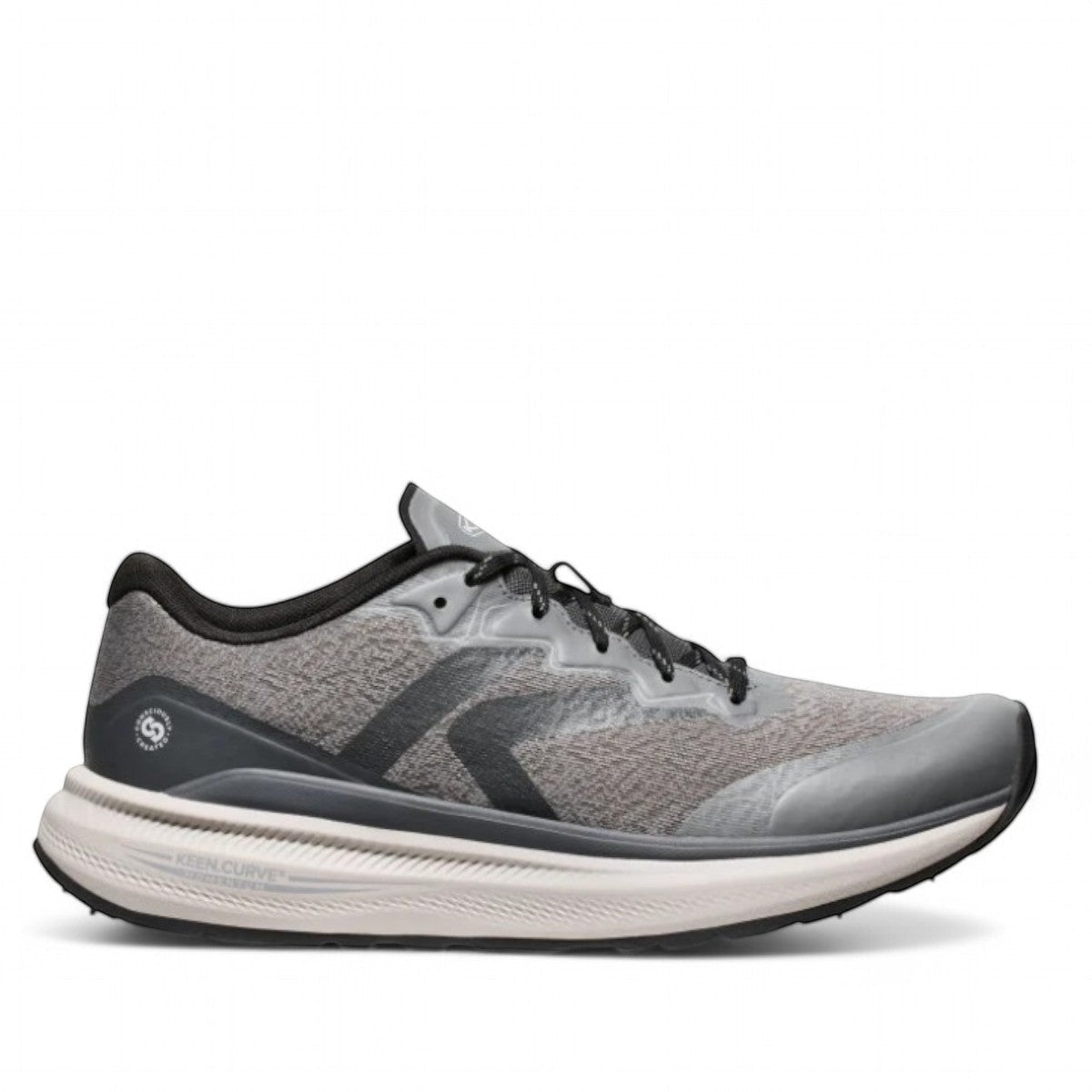 KEEN WK500 men's athletic shoe in steel grey and magnet with performance mesh and curved sole