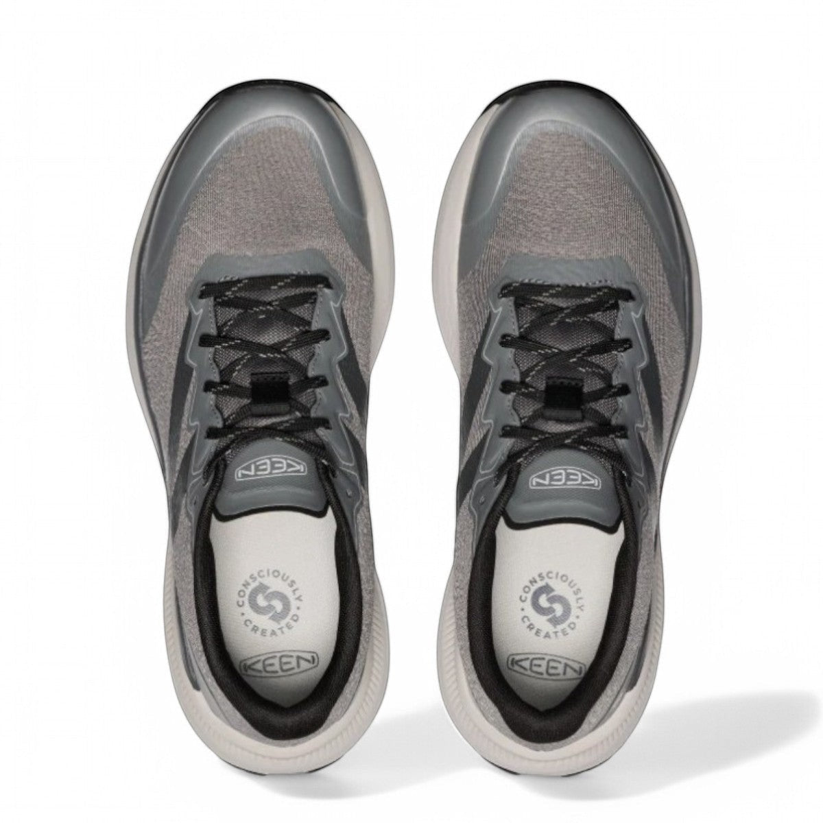 KEEN WK500 men's athletic shoe in steel grey and magnet with performance mesh and curved sole