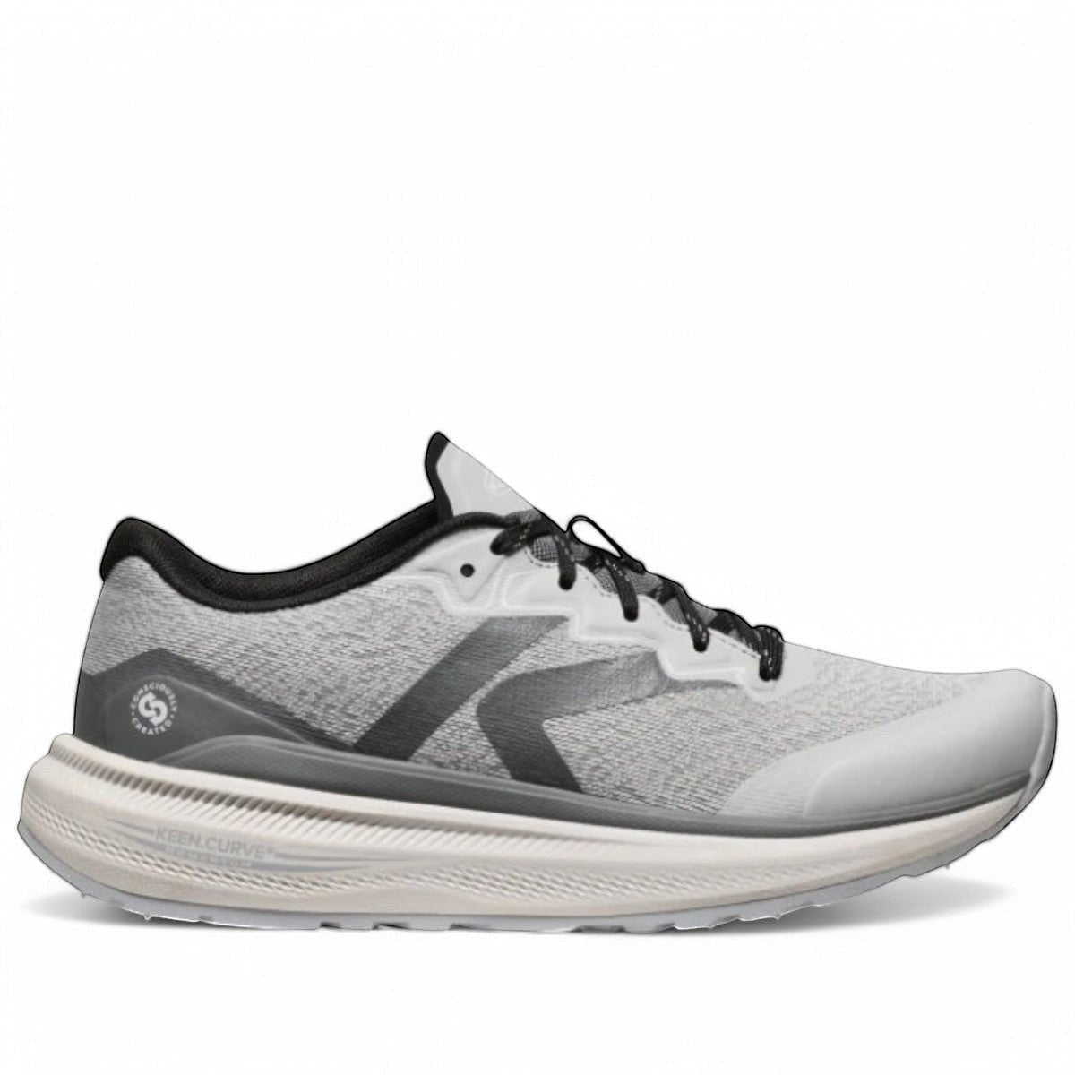 KEEN WK500 women's athletic shoe in alloy and steel grey with mesh upper and curved responsive midsole.