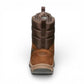 KEEN women's Greta waterproof winter boot in bison and java brown leather with a quilted collar and lace-up front