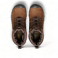 KEEN women's Greta waterproof winter boot in bison and java brown leather with a quilted collar and lace-up front