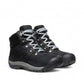 KEEN Kaci III waterproof winter boot in black leather with grey laces and protective toe bumper.