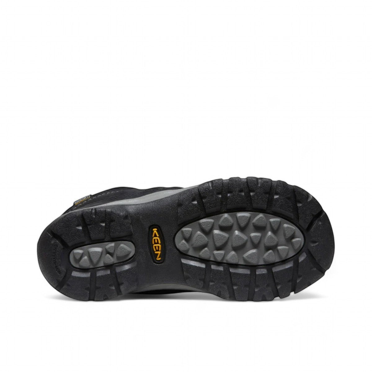 KEEN Kaci III waterproof winter boot in black leather with grey laces and protective toe bumper.