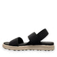 KEEN Elle Backstrap sandals in black with recycled stretch straps and a jute-infused platform sole.