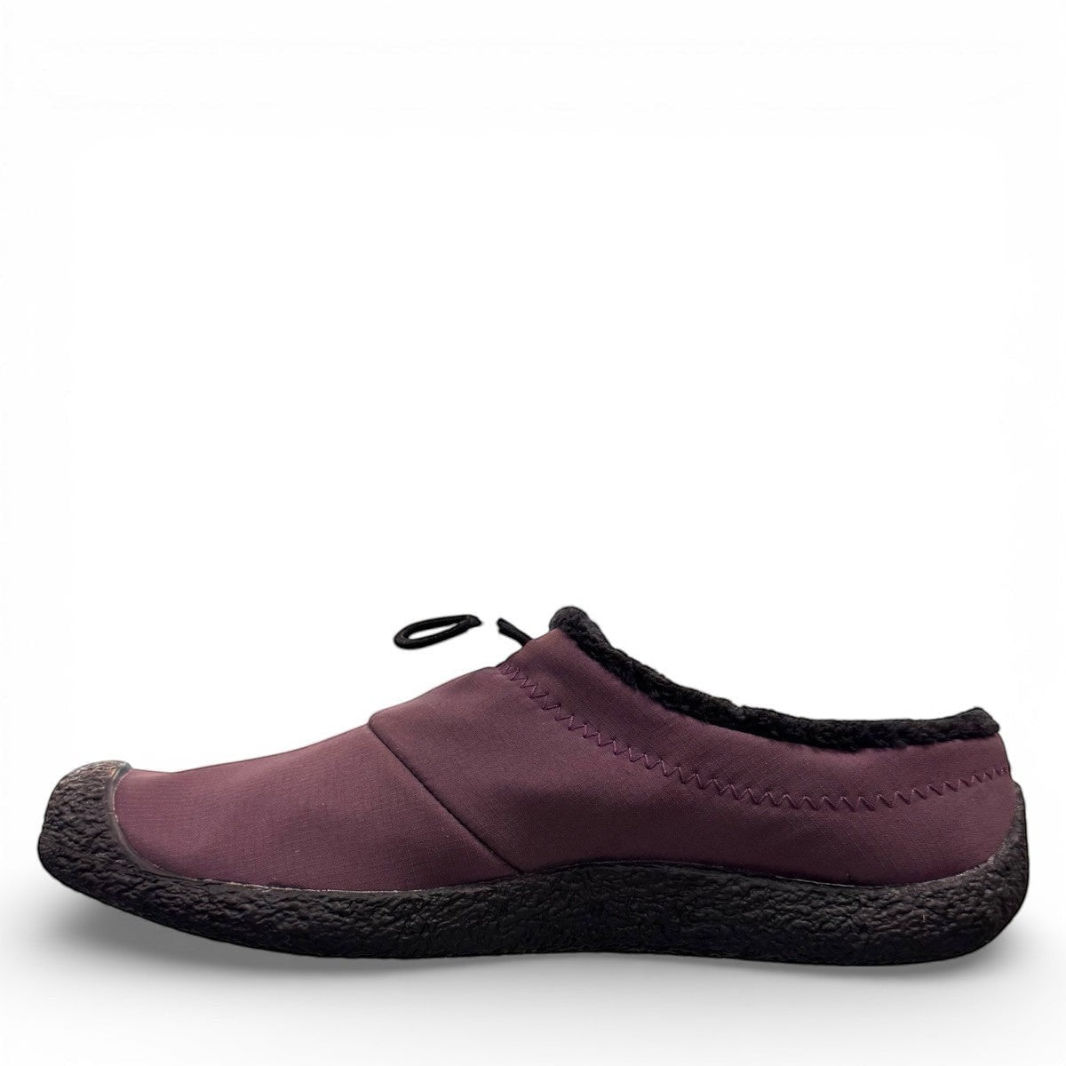 KEEN WOMEN'S HOWSER III SLIDE - Absinthe Green/Plum Perfect slip-on shoes with bungee cinch and recycled materials.