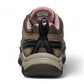 KEEN WOMEN'S TARGHEE IV (WP) hiking shoe in brindle and nostalgia rose waterproof nubuck leather with pink accents.